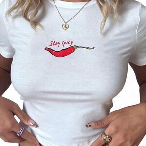 White Cropped Tee Women's Size Small